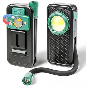 2026 Summer Camping Waterproof Magnetic Emergency Light, High Lumen USB Rechargeable Digital Display 360-Degree Bendable Flexible Hose, Home Emergency Auto Repair Light, COB Magnetic Work Light