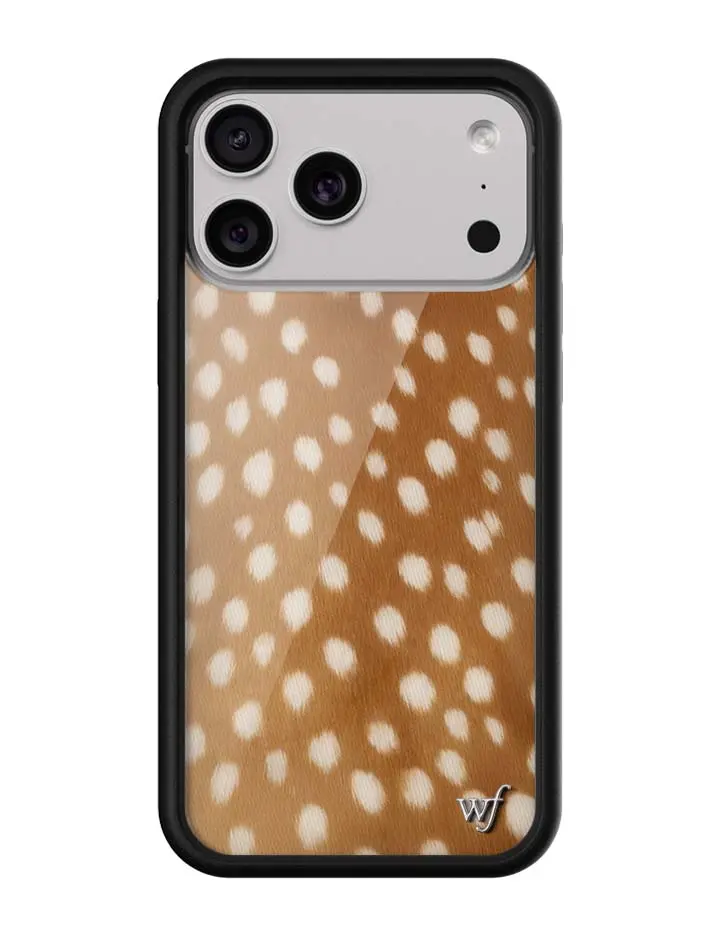 Furr | Limited Edition Trendy iPhone Case | Raised Protective Black Bumper | Women Owned Small Business | Brown and Tan Fawn Fur Design Aesthetic Cute | Safety Casing Protective | Gift for Her
