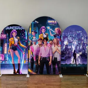 15-day Delivery Cyber Girl Group Hunter Arch Backdrop Cover Kids Birthday Party Decoration Baby Shower Cool Stage Girl Photography Background Wall
