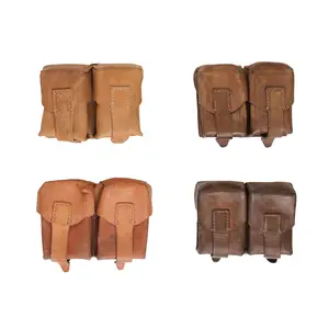Issued Serbian Leather Double Mauser/SKS Stripper Clip Pouch