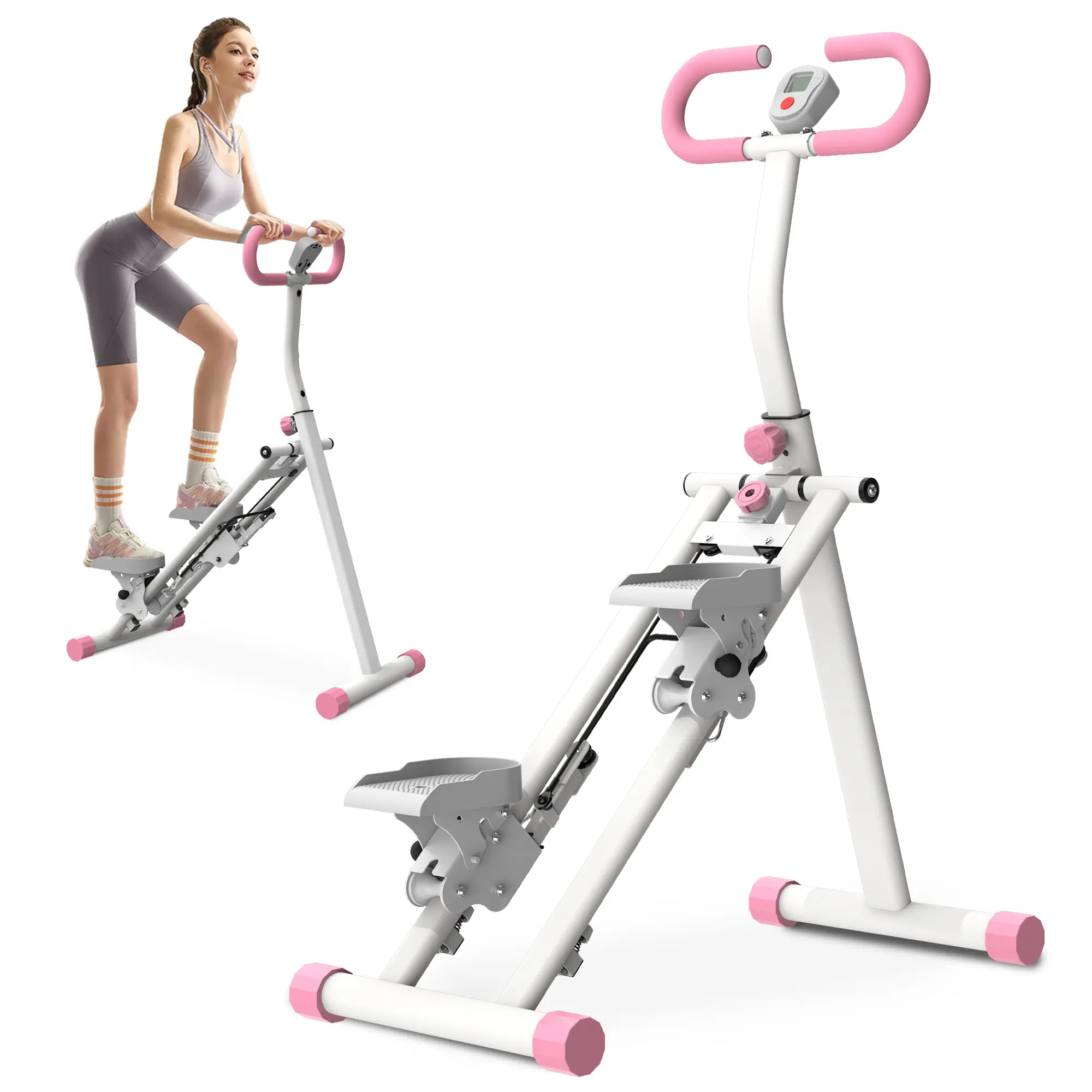 SAYGOGO Vertical Climber Step Machine - Sturdy Unisex Home Fitness Equipment with Adjustable Secure Handles, Knee Protection, Triangular Frame, Anti-Skid Design, 265lbs Capacity for Full-Body Rock Climb Sim Workouts, Full-Body Gym
