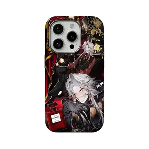 Anime-style dark freak circus clown design phone case, compatible with iPhone 12, 13, 14, 15, 16, and 17. Durable, high-definition printed hard case.