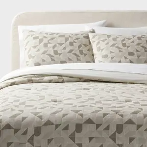 Full/Queen Geo Matelasse Comforter and Sham Set Dark Olive Green - Threshold: Jacquard Woven, 200 Thread Count