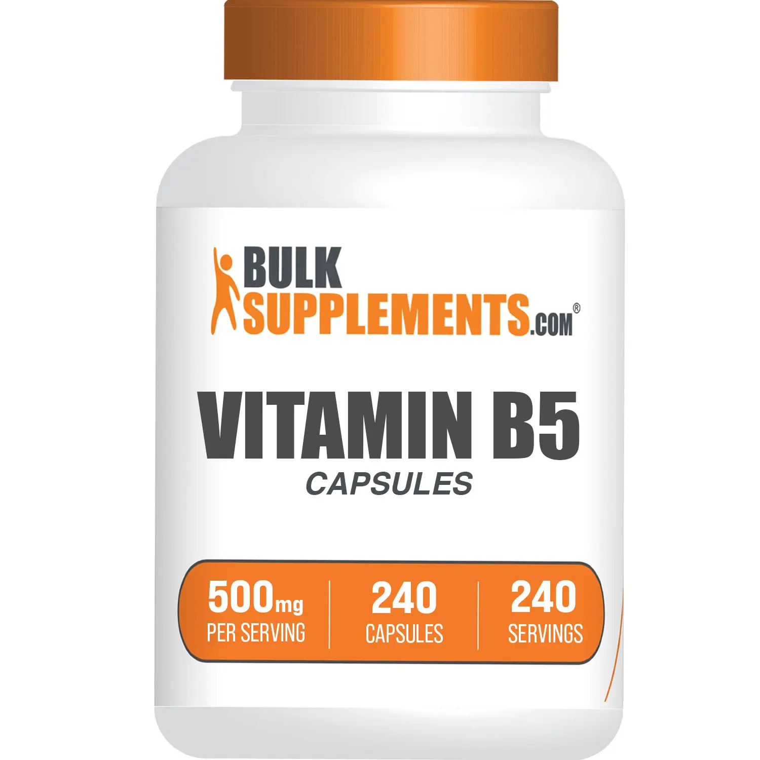 BulkSupplements - Vitamin B5 Capsules - Vitamin Supplements - Healthy Skin - Energy Boost - 240 Capsules - 500mg per Serving Healthcare