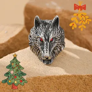 1pc European and American Domineering and Cool Wolf Head Shaped Ring, Fashionable and Fashionable Exquisite Ring, Suitable for Daily Wear Jewelry, A Birthday Gift for Friends and Boyfriends