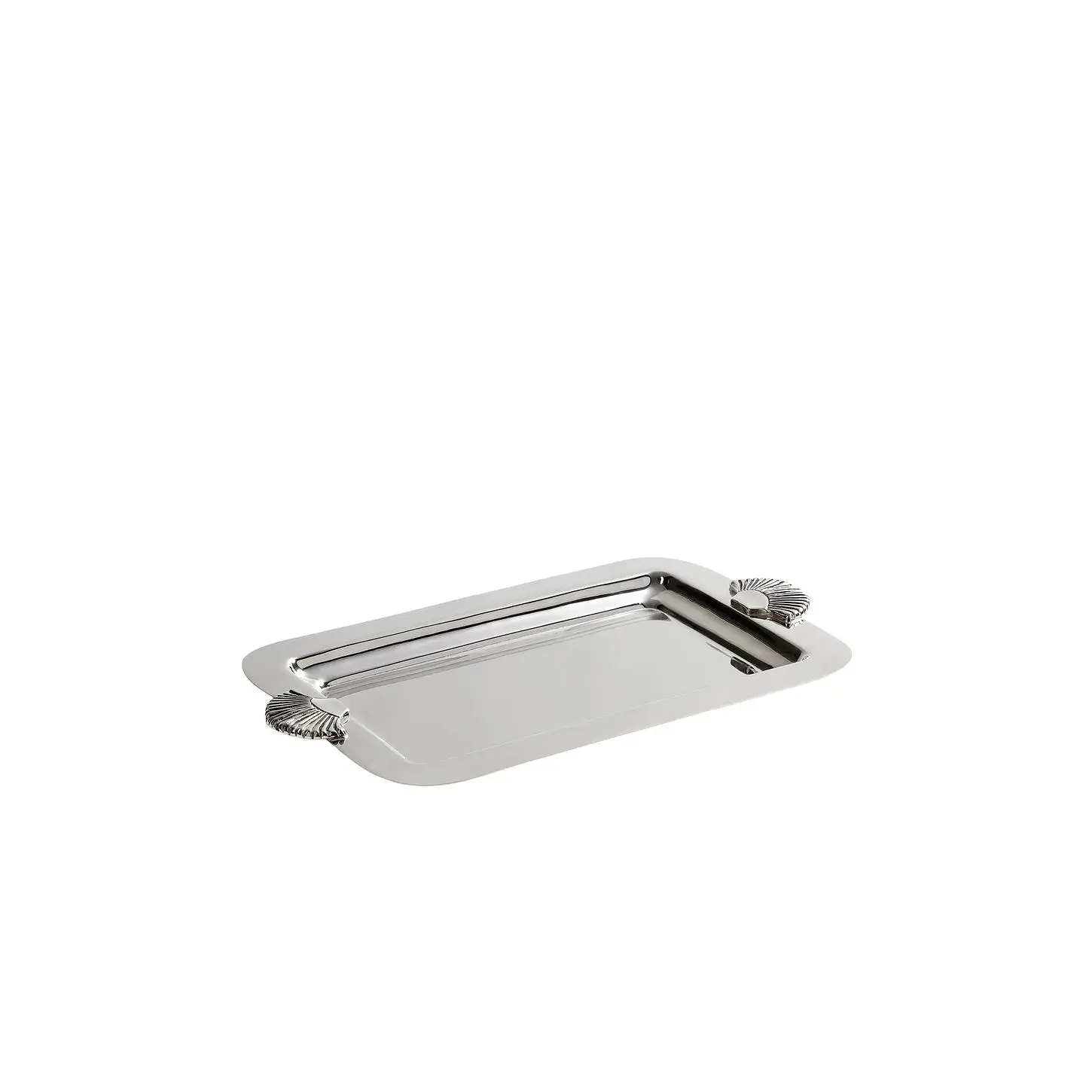 The Favorites Cap Ferrat Shell Design Serving Tray in Polished Nickel