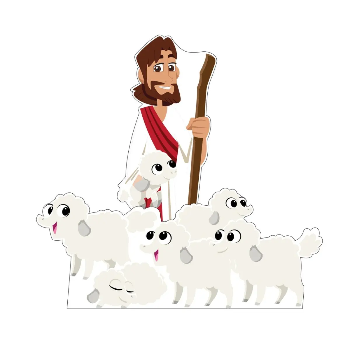 Advanced Graphics 3144 The Good Shepherd Cardboard Cutout Set - 72x25 in, Kids Creative Photo Decor, Easel-Included Party Decorations, Event Display for Home Supplies