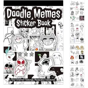 Doodle Memes Sticker Book for Adults - Feelings Expression Stickers, Sticker Sheets, Sticker Packs, Emotional Regulation Teaching Aids, Funny Meme Collection for Journaling, Scrapbooking & Mental Health Support, Stress Relief Gift