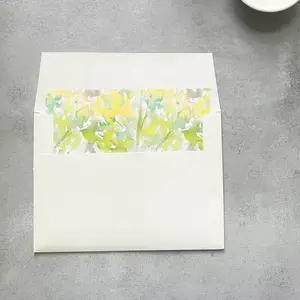 Spring Watercolor Envelope Liner | Square Flap | Set of 10