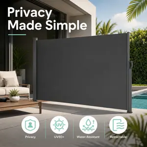 TLGREEN Side Awning, Retractable Side Awning, Patio Retractable Side Screen, UV Resistant, Waterproof, Patio Privacy Screen for Garden, Balcony, Courtyard summervibes Sun Shade Canopy Sunshade Canopy Sun Parasol Umbrella