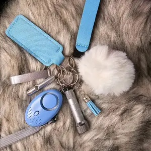 8pc Light Blue Safety Keychain