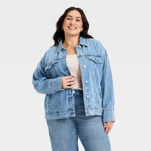 Women's Denim Boyfriend Trucker Jacket - Ava & Viv