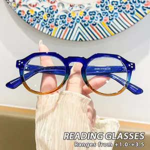 Women's Plastic Round Button, Cute and Stylish, Casual High-End Fashion, Literary Design, Trendy Reading Glasses