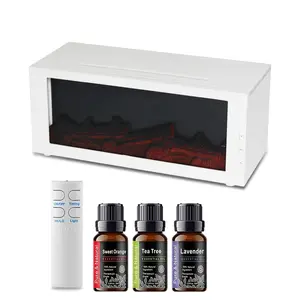 7-Color Changing Fireplace Aroma Diffuser 300ml Capacity with Remote, Timer, and Safe Auto-Off