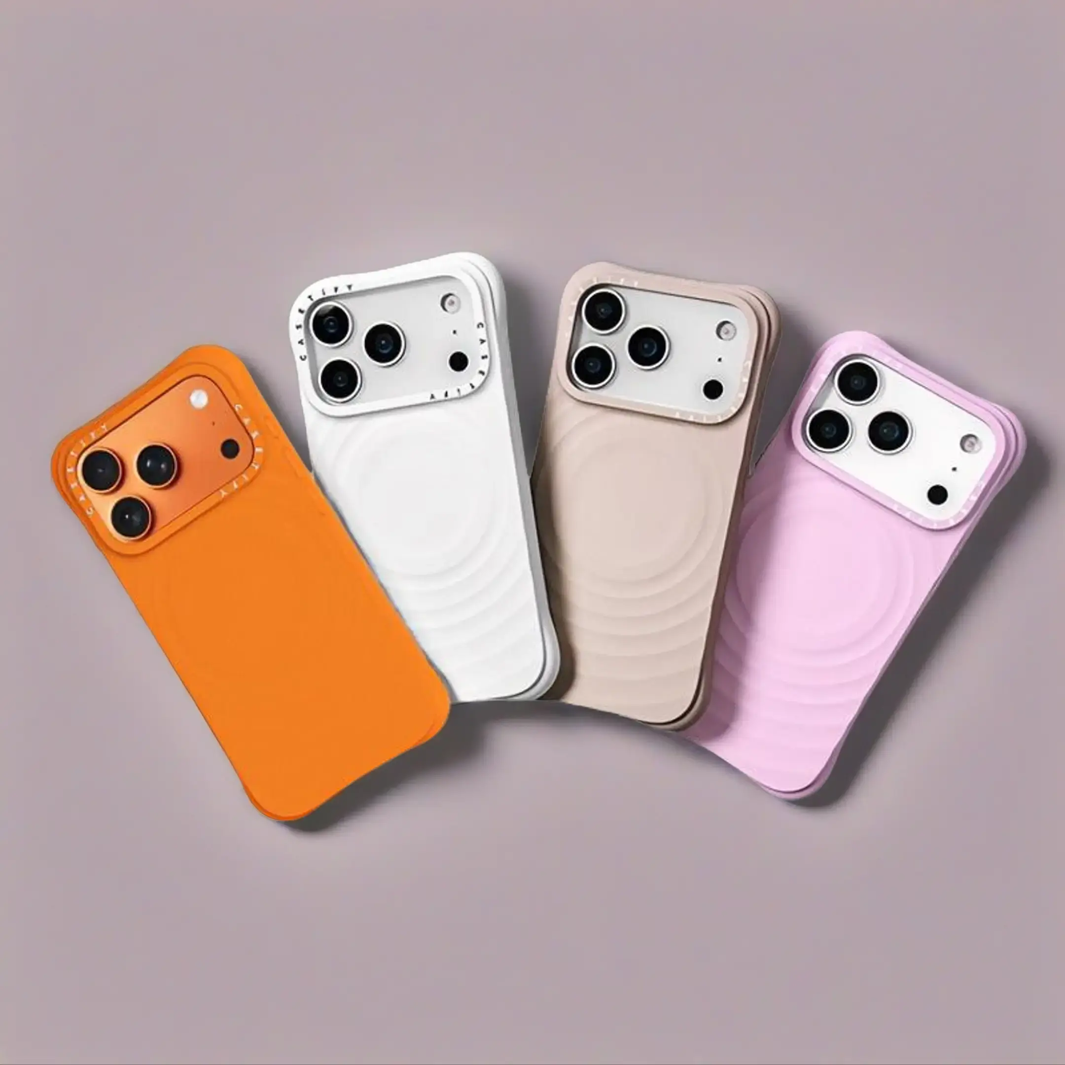 MagSafe Soft Ripple Matte Silicone Smartphone Case - Shockproof, Raised Bumper Edges, Customized Protection Accessory for iPhone 13,14,15,16 Pro Max & IP17 Pro Max - Orange,White,Beige,Pink Outdoor Handheld Phone Accessory, Accessories, Soft Matte Grip