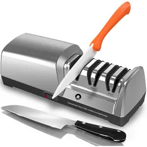 Electric  Sharpener 3 Stage -   Abrasives with 15?Precision Angle Guide, for Sharpening and Polishing Steel Kitchen  and Ceramic ,240 Grit and 600 Grit and 1000 Grit