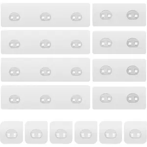 14 Pack Shower Caddy Adhesive Replacement, Strong Adhesive Hooks, Waterproof Shower Adhesive Strips, No Drilling, for Bathroom Storage Shelves and Kitchen