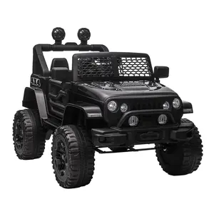 Aosom 12V Kids Ride On Truck with Parent Remote Control, Battery Powered Electric Car with Spring Suspension, Adjustable Speed, LED Lights and Horn
