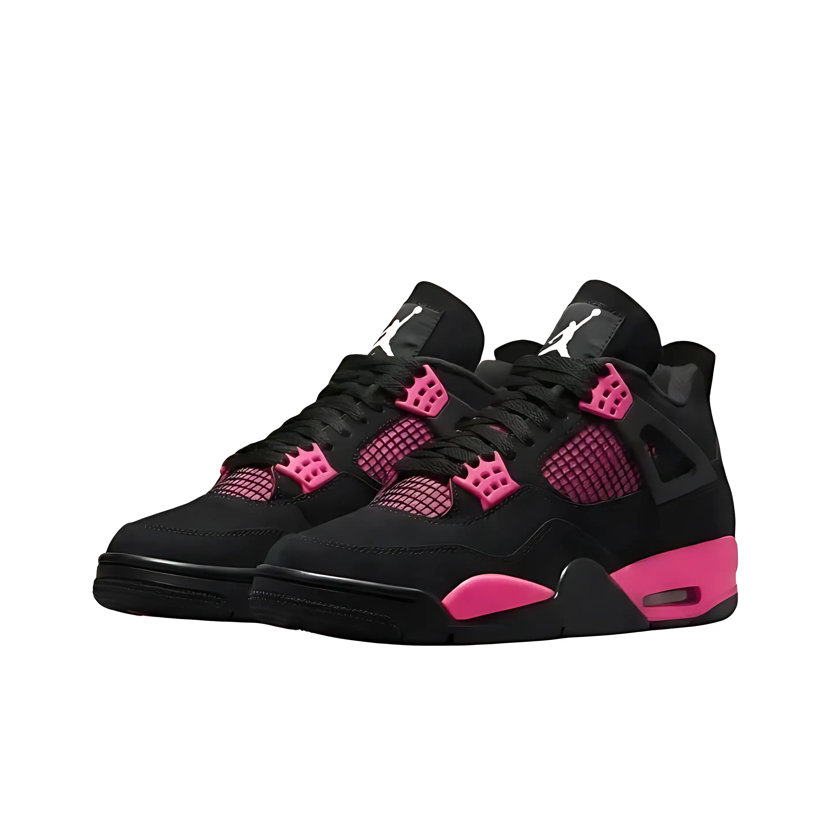 Brand New Sealed with Original Shoe Box | Unisex Mid Top Sports Sneakers | Black Hot Pink Suede Mesh Shoes | Outdoor Basketball Footwear Daily Street Casual Wear Shoes