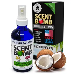 Scent Bomb Coconut Paradise Air Freshener Spray, Long-Lasting Odor Eliminator for Home & Car, Effective Deodorizer Spray for Kitchen, Bathroom, Fresh Room Spray & Smell Neutralizer