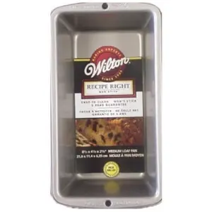 212 MAIN Wilton 2105-950 Recipe Right Non-Stick Steel Loaf Pan, 8.5x4.5 in Medium Size Kitchen Bakeware Baking Tin