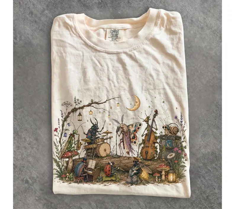 Comfort Colors Vintage Insect Graphic Tshirt, Musician Bug Tee, 90s Insect Lover Tee
