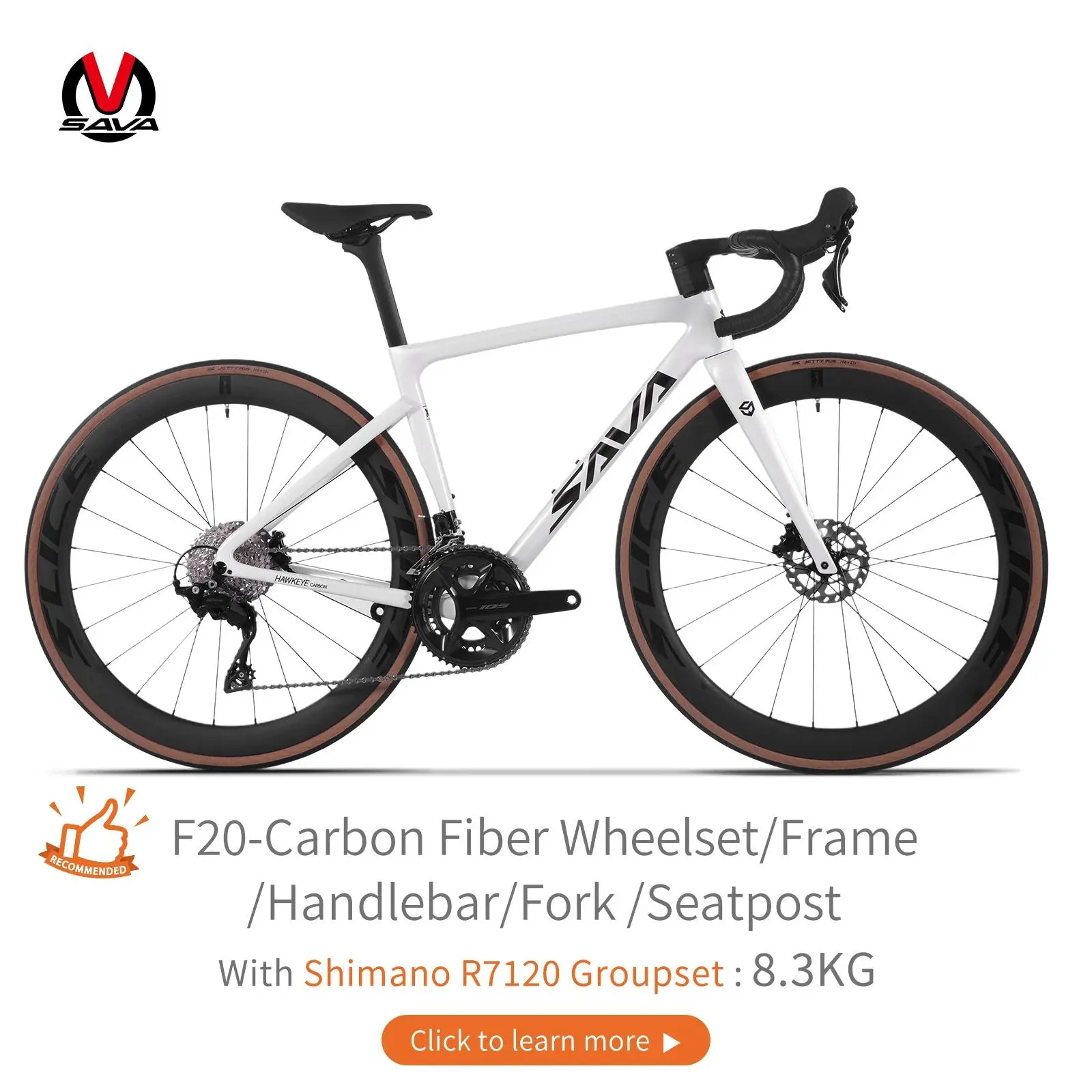 SAVA F20 Full Carbon Fiber Road Bike 24 Speed Road Bike Race Bike with SHIMAN0 105 R7120 with CE+UCI Approval