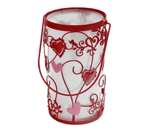 Temp-tations Glass Hurricane Lantern with Fairy Lights