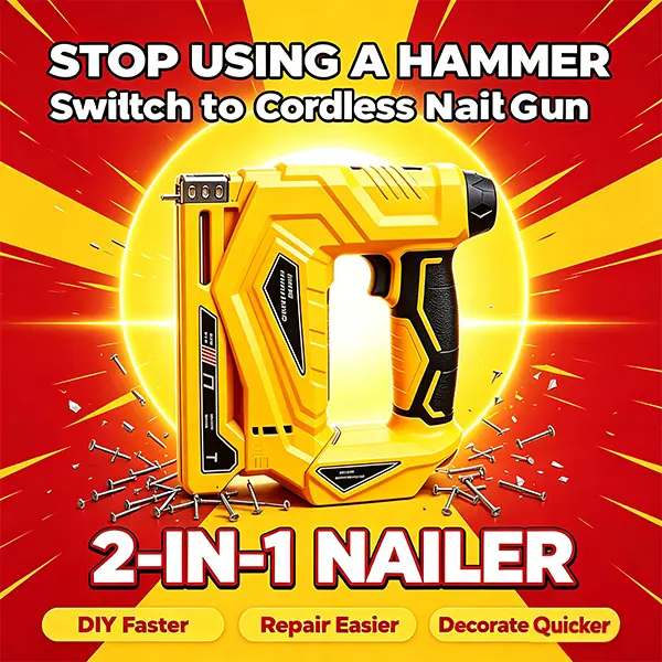 Cordless 18GA Brad Nailer Narrow Crown Stapler Combo, 2 in 1 Battery Powered Nail Gun Fits Dewalt 20V MAX Batteries, Portable Woodworking Fastening Tool campingessentials