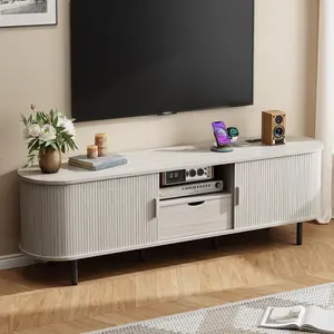 【Valentine's Day Gift】ONBRILL Tv Stand With Storage And Shelves Designed To Fit 55’’ - 80’’ Tvs. Wood Entertainment Center For Living Room And Bedroom, Media Console And Modern Tv Console Table
