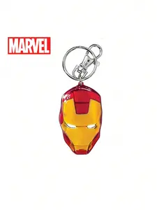 1PC Marvel Officially Licensed Iron Man Color Helmet Pewter Keyring Slivery Hard and Resistant to Falling Keychain for Dad  Friend Marvel Fans Funny Birthday Halloween Christmas Day Gifts