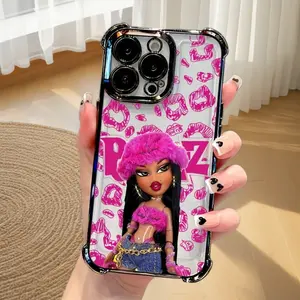 Fashionable And Cute Bratz Doll Phone Case Suitable for iPhone 17 Air 16 15 14 13 12 11 Pro Max Plus Anti Drop Transparent Soft Back