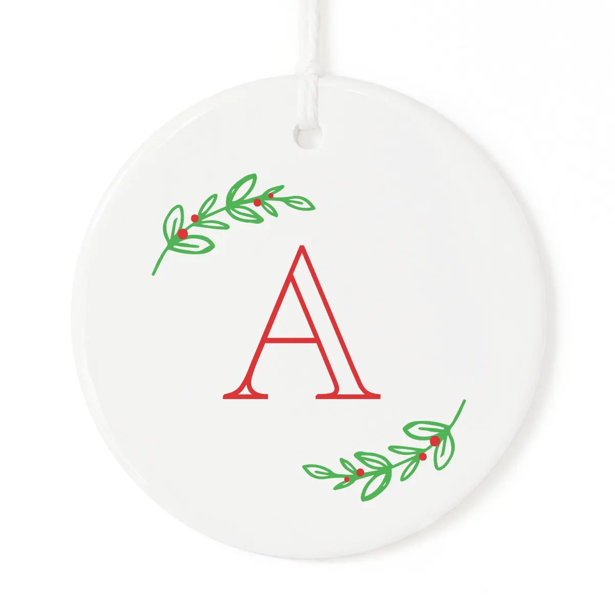 Personalized Monogram with Vine Christmas Ornament