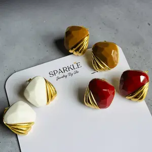 Dune Glow Stud Earrings | Stainless Steel 18k | 0.7”
