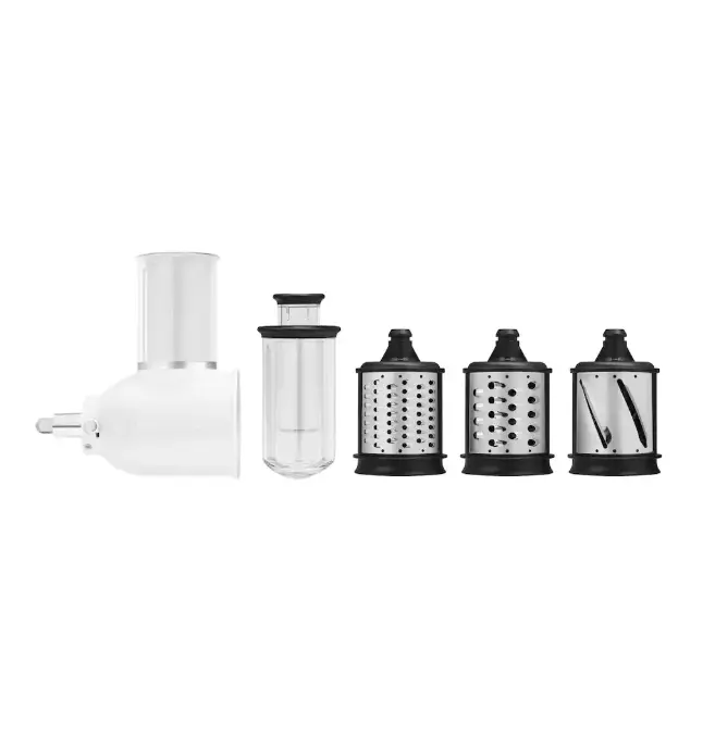 Fresh Prep Slicer Shredder for KitchenAid Stand Mixer, White, Food Slicer Attachment, Vegetable Shredder, Cheese Grater, Kitchen Mixer Accessory, Food Prep Tool Blade Stainless