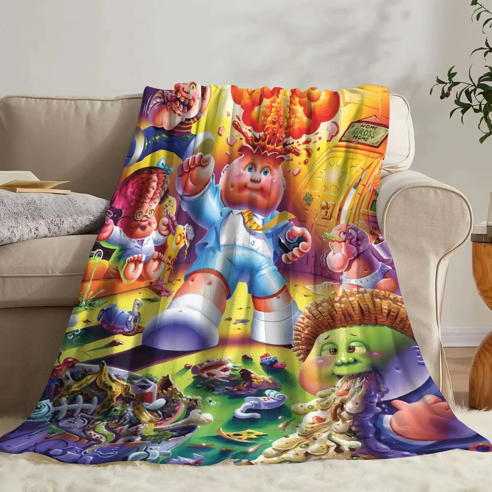 Cabbage Patch Fleece Blanket - Ultra-Soft Plush All-Season Cozy Throw with Retro Cartoon Characters, Nostalgic Bedspread for Couch, Bed, Travel & Gifts (Multi-Color, Officially Inspired) - Vibrant Playful Design with Iconic Cabbage Patch Characters, Warm