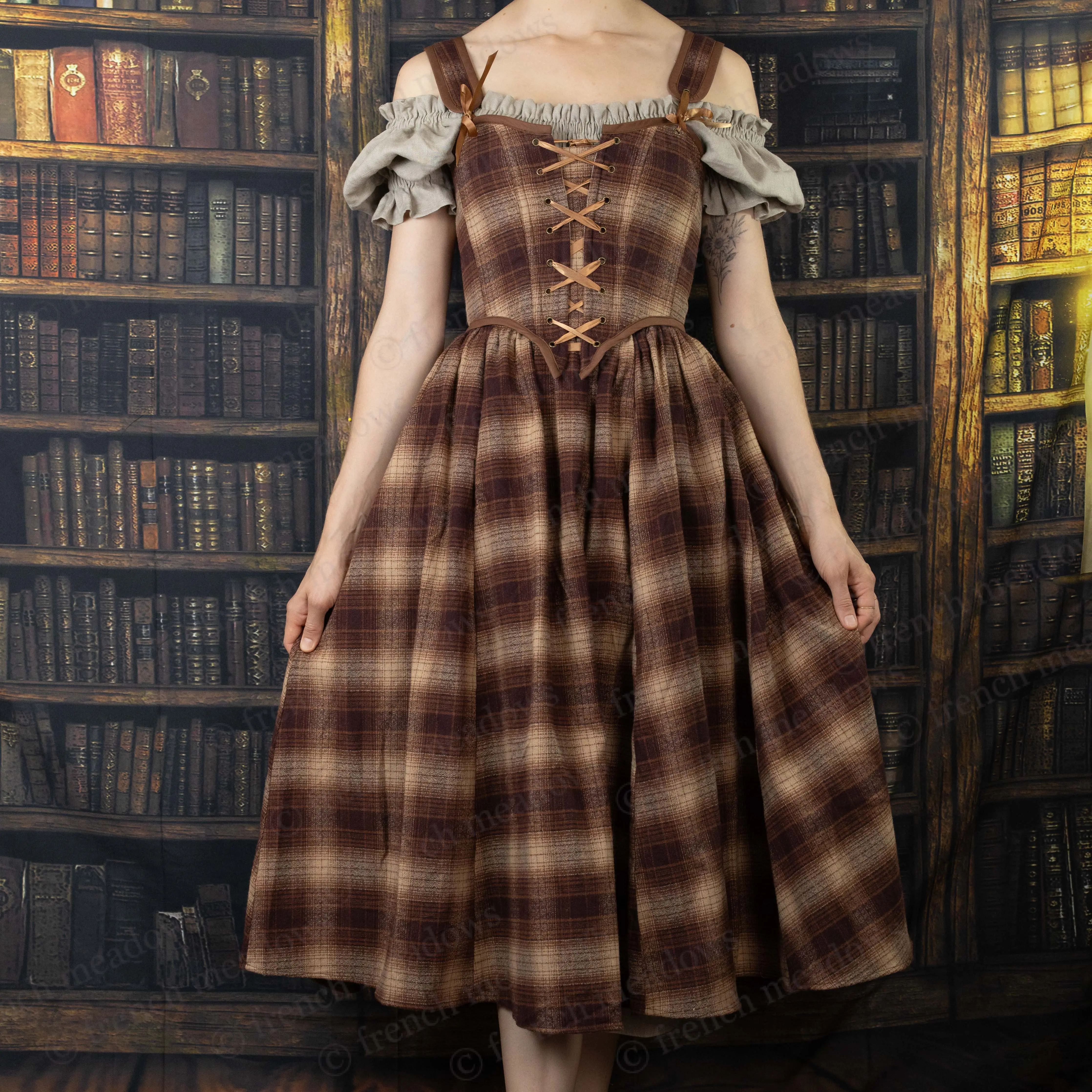 Brown Plaid Corset