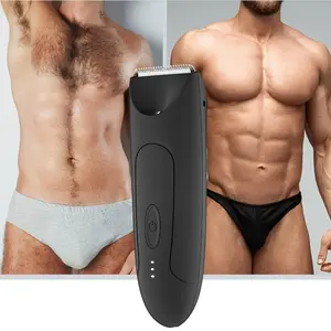 Men’s Body Hair Clipper & Groin Trimmer, Rechargeable Electric Pubic and Ball Shaver, Wet & Dry Cordless Razor with Replaceable Precision Ceramic Blades, Guide Combs and Cleaning Brush for Effortless Grooming.