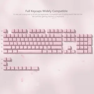 Womier Jelly Keycaps ,115 Keys MDA Profile Ceramic Keycaps ,Transparent Side Printed Custom 60 65 75 100 Percent for Cherry MX,Gateron Mechanical Keyboards,Only Keycaps