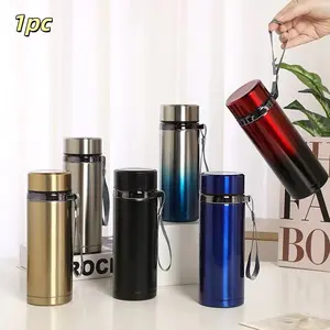 Outdoor 304 Stainless Steel Gradient Color Insulated Travel Drinkware Thermos Cup Thermal Cup Large Capacity with Handle Portable Car Business Water Bottle