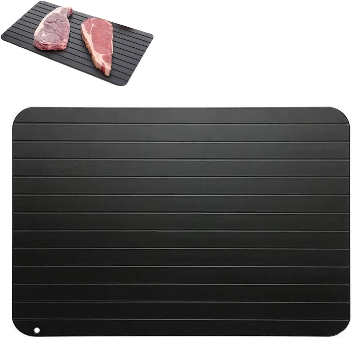 Defrosting Tray for Frozen Meat Rapid Thaw Miracle Quick Defroster Plate with Meat Claw — Frozen Food Thawing Board Kitchen Gadget (11.6x8in)