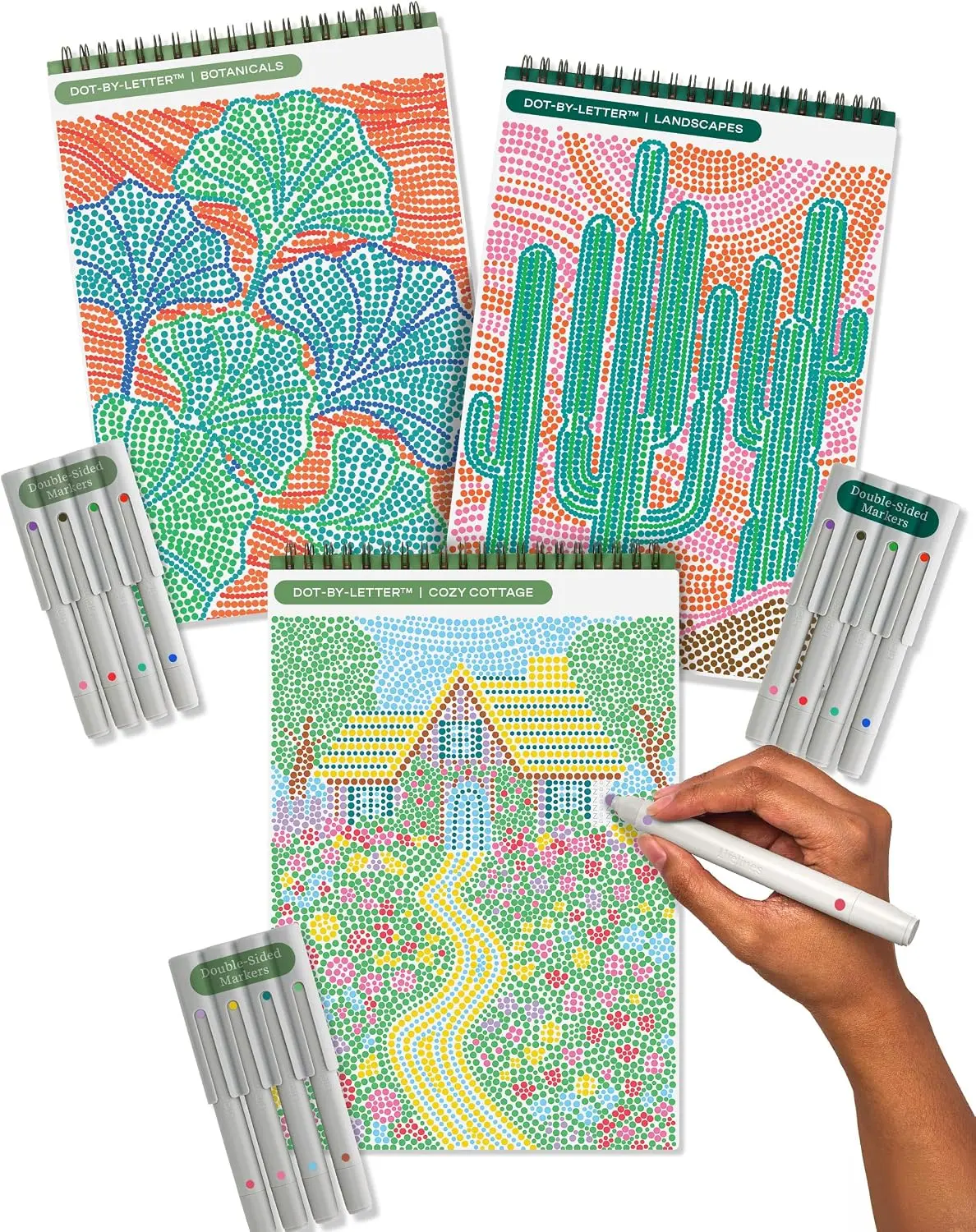 Lifelines FlowArt Guided Art Meditations – Activity Pads with Themed Markers – Dot-by-Letter, Hidden Patterns, Pogo-Dot, Mosaic Designs, UV Art, or Dot-Pop - Coloring Books for Teens, Adults & Seniors