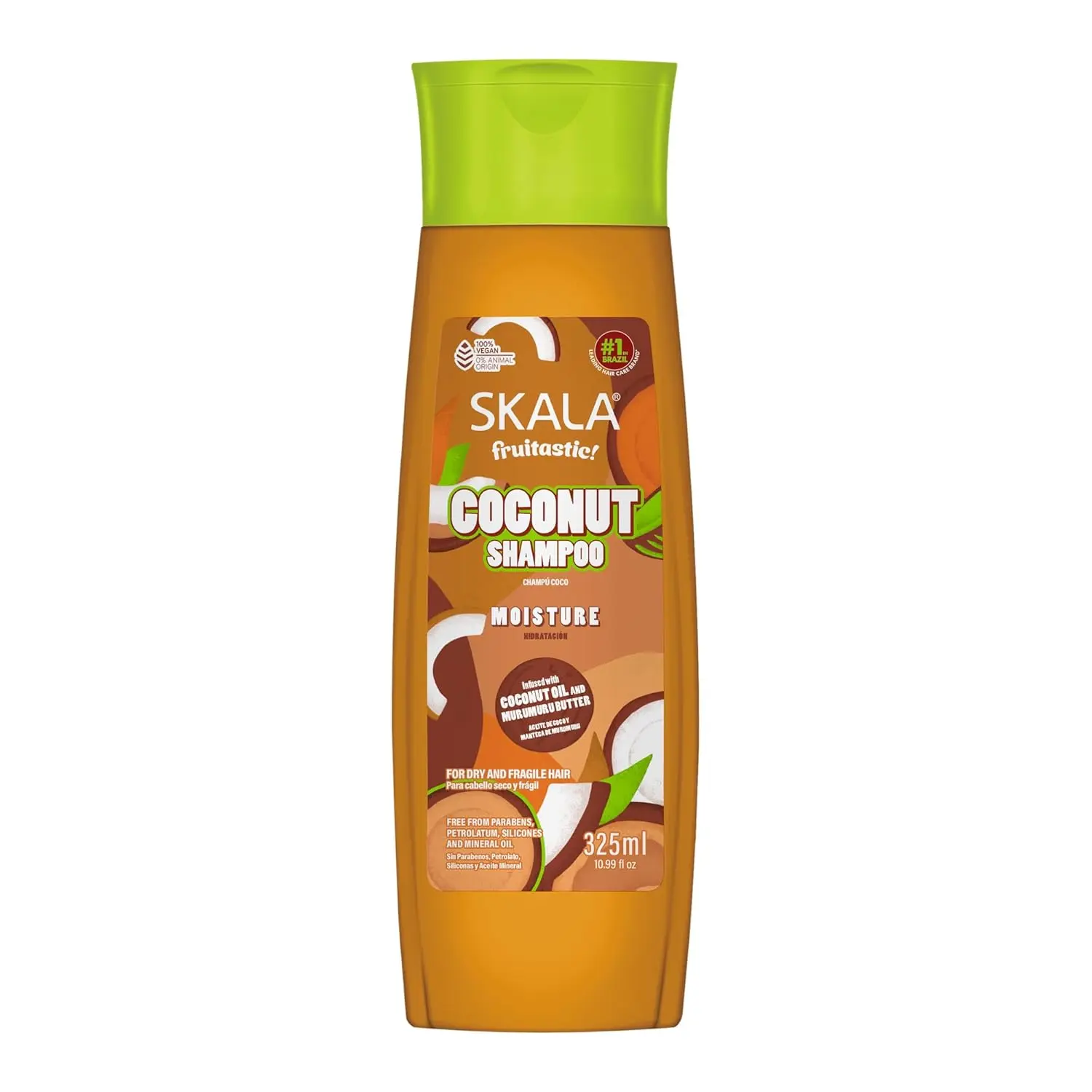 Fruitastic Coconut Cream Shampoo 10.99oz - Hydrating Nourishing Formula for Dry, Fragile Hair - With Coconut Oil, Murumuru, Shea Butters - Dermatologically Tested Vegan Hair Care