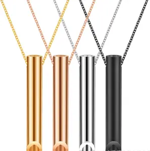 Necklace Stainless Steel Anxiety Necklace Mindful Breathing Necklace Breathwork Necklace for Anxiety Relief Meditation Tools