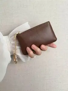 New Mini Women's Coin Purse with Zipper and Keychain, Slim Tiny Wallet for Cash and Coins, Versatile Men's Makeup Bag and Travel Wallet, Ladies Wallet