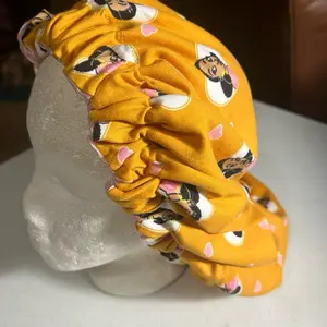 Satin Hair Bonnet - Reversible 1-Sided Customizable in Various Sizes for Infants Toddlers Kids Medium Large XL Curly
