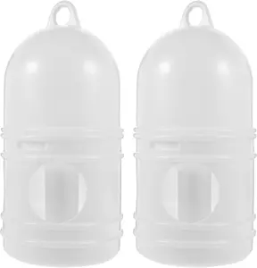 2Pcs Bird Water Dispenser Pigeon 1L Water Feeder with Detachable Design Three Hole Drinking Automatic Food Outlet Lightweight White for Pigeons Parrots