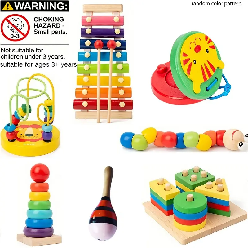 1 Set Wooden Montessori Toy, Multi Activity Creative Playset, Learning Tower Toddlers, Colourful Towers, Eight-tone Glockenspiel, Beaded Clock, Teaching Supplies, Preschool Development Kit, Birthday Gift, Christmas Gift, Wooden Busy Board