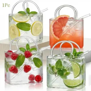 Handbag Glass Cup - Upgraded Packaging, 26oz Unique Wine Cup Handbag, Women's Party Gift, Holds Drinks, Fish Tank Vase, Creative Drinking Cup, Clear Glass Cup, Suitable for Juice, Tea, Fresh Flowers, Unique Anniversary or Birthday Gift