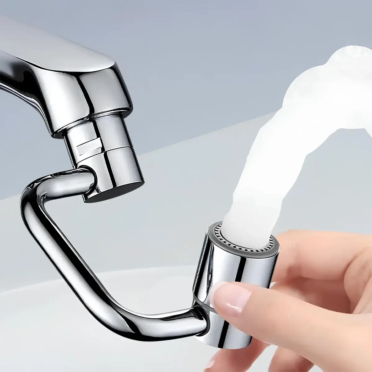 Metal Faucet Rinsing Attachment for Kitchen Taps - 1440° Rotating Swivel Brass Core Aerator, Durable, 2-Mode Splash Control, Adjustable, Fits Most Kitchen and Bathroom Sink Faucets, Home Improvement Fixture Accessory#SummerWins